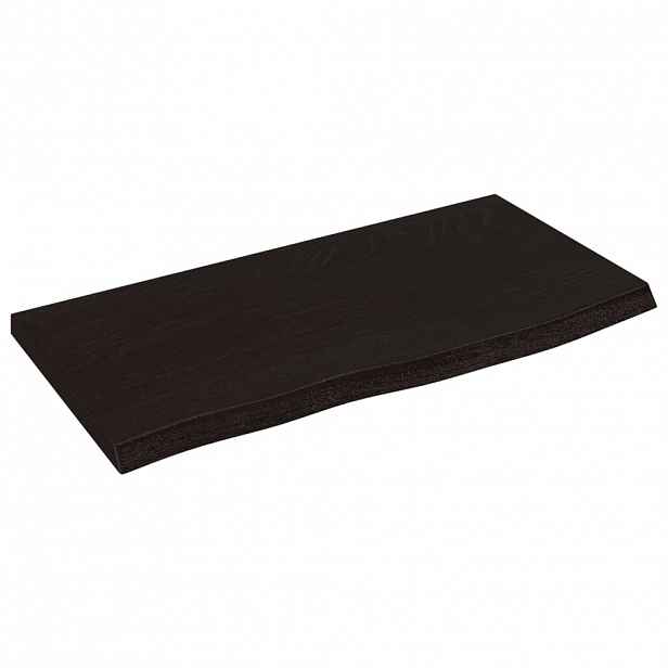 vidaXL Nástěnná police tmavě hnědá 60x30x2 cm ošetřený masivní dub