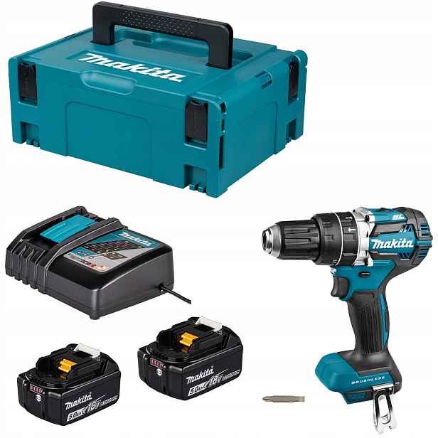 Aku Vrtačka Makita DHP484RTJ Lxt Xpt Bl, 2x 5Ah akumulátor, kufr