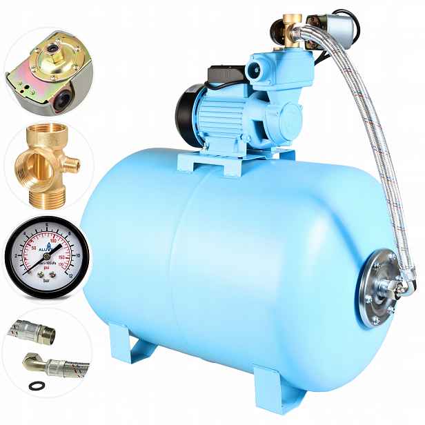 Hydrofor Na Vodu Hydroforová Pumpa 750W 50L/MIN Nádrž 100L Kompletní Sada