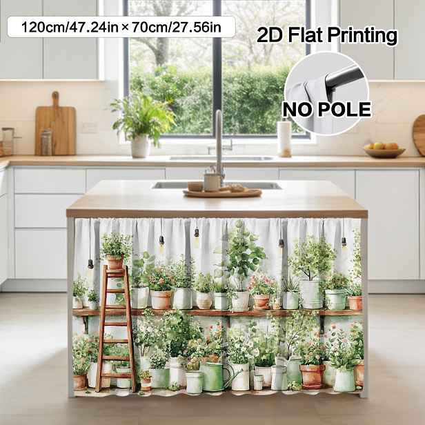 TEMU 2D plochý - 2D plochý - (2D plochý) 1 ks Akvarelové květináče Žebří Špindl Závěs a Dekorace skříněk - Polyesterový materiál pro snadné čištění,