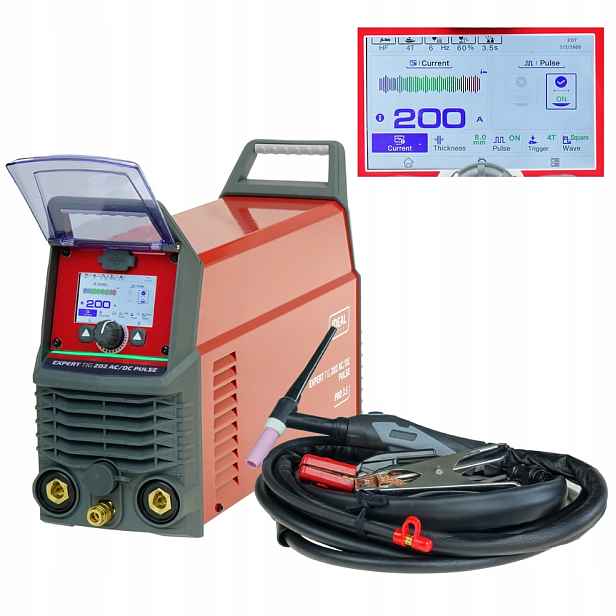 Tig svařovací stroj Expert 202 Ac/dc Pulse Pro3.5 LCD s pulzem Hf Mma Spot