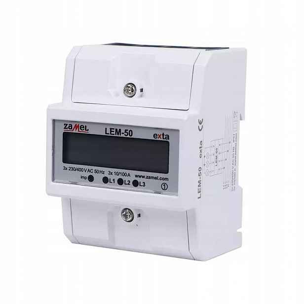 Třífázový elektroměr 100A LEM-50 Zamel