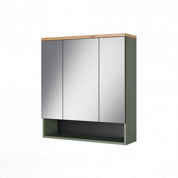 Vicco KOUPELNOVÁ ZRCADLOVÁ SKŘÍŇKA Eden Zelená 70 x 77.5 cm se 3 zrcadlovými dvířky