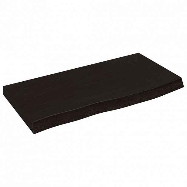 vidaXL Nástěnná police tmavě hnědá 60x30x(2-4)cm ošetřený masivní dub