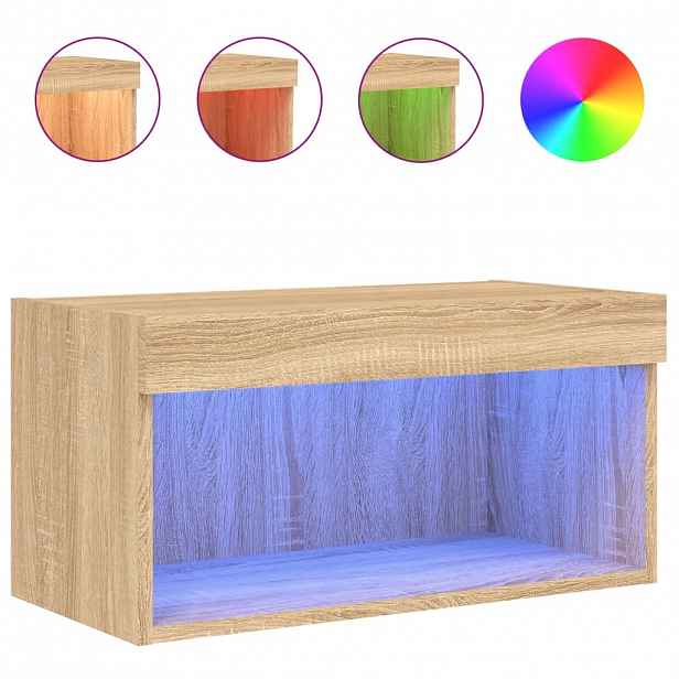vidaXL TV skříňka s LED osvětlením dub sonoma 60 x 30 x 30 cm