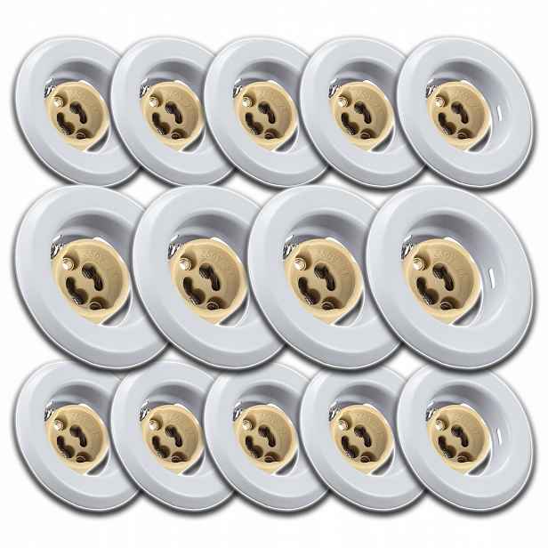 14xALUMINIOVÁ Podomítková Stropní Svítidla Barva Bílá Spojka Zásuvka GU10