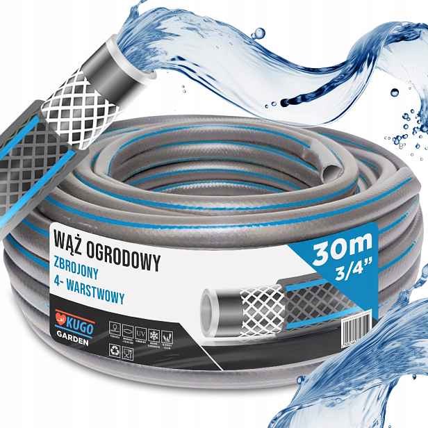 Hadice 3/4" 30 m 4VRSTVÁ, Vyztužená Polská Výroba