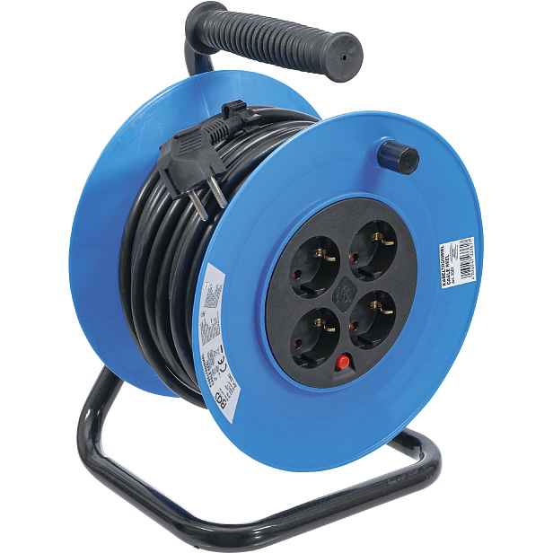 Bgs 3361, Kabelový buben 25 m 3 x 1,5 mm² 4 zásuvky Ip 20 3000 W