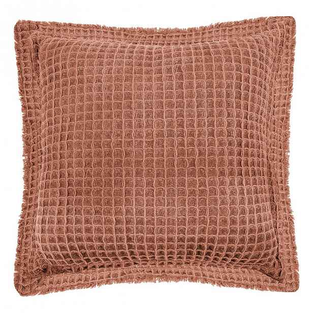 Oranžový bavlněný dekorativní polštář Tiseco Home Studio Waffle, 45 x 45 cm