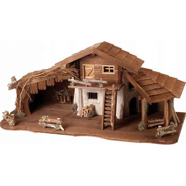 Vánoční Betlém Vánoční Dekorace 100x41x44CM Pro Postavy 11-15CM