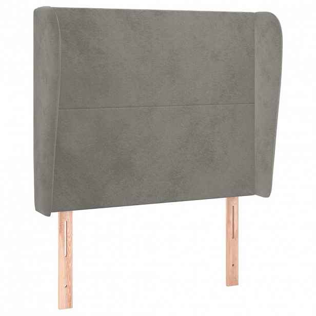 vidaXL Čelo postele typu ušák světle šedé 103x23x118/128 cm samet