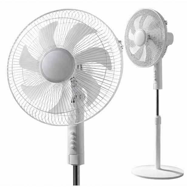 Stojanový Podlahový Ventilátor S Tichým Ventilátorem, Silný, Velký 7 Lopatek, 3 Rychlostní Stupně