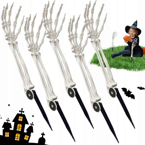 Umělá Dlaň Ruky Kostrupa Kost Dekorace Halloween Komplet 10 Ks