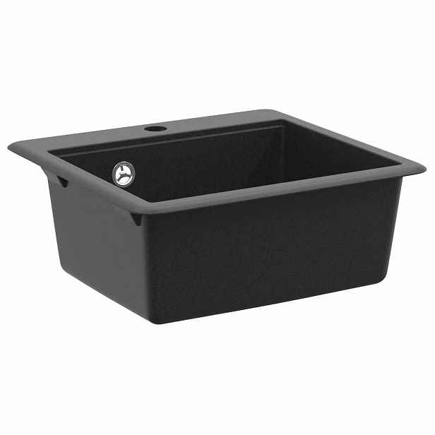 vidaXL Dřez 80% Křemenné a 20% Pryskyřice 470 x 440 mm Černá