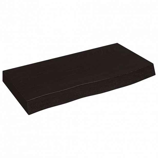 vidaXL Nástěnná police tmavě hnědá 60x30x(2-6)cm ošetřený masivní dub