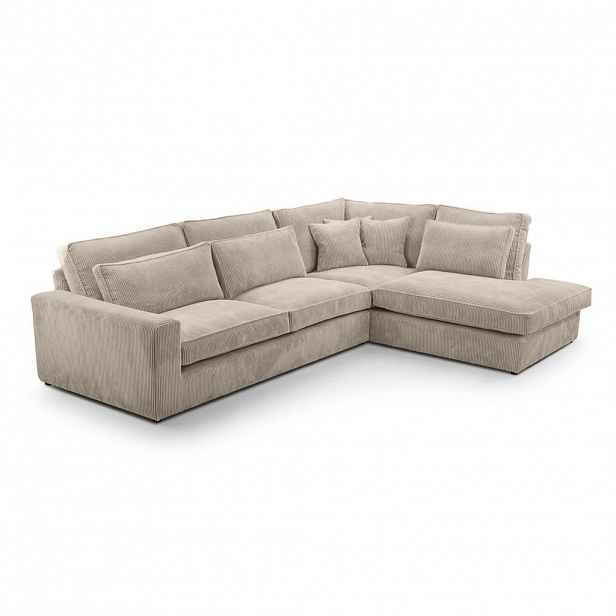 Beautysofa ROHOVÁ pohovka Parma bez funkce spaní, cappuccino, pravá