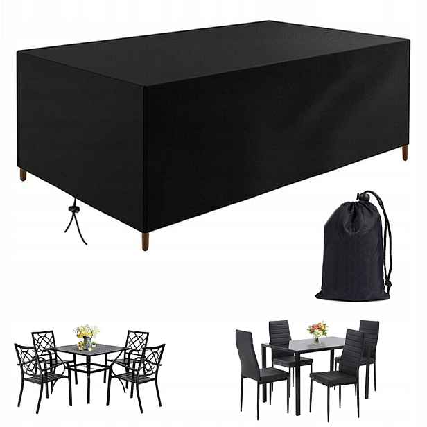 Obal na zahradní nábytek 213×132×74 cm voděodolný, černý, 210D