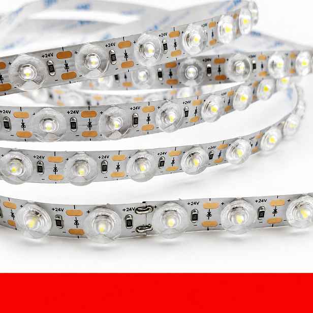 Led páska optická čočka pro kazety 48 LED/m IP20 24V Červená 10 m