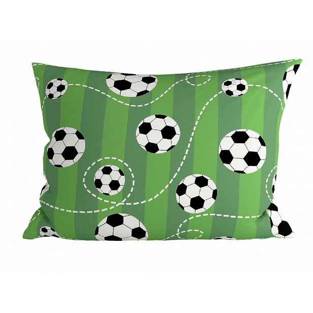 Polybavlněný povlak na polštář FOOTBALL TIME POLY 70x90 cm, zelený