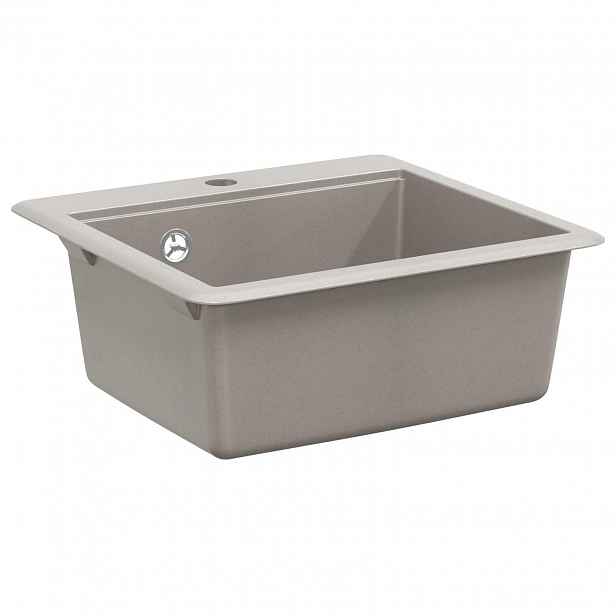 vidaXL Dřez 80% Křemenné a 20% Pryskyřice 470 x 440 mm Šedá