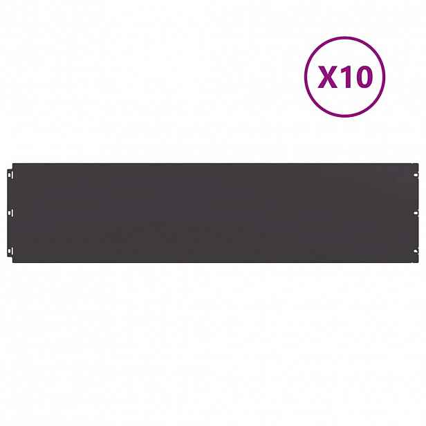 vidaXL Travní lemy 10 ks černé 25x103 cm ocel válcovaná za studena