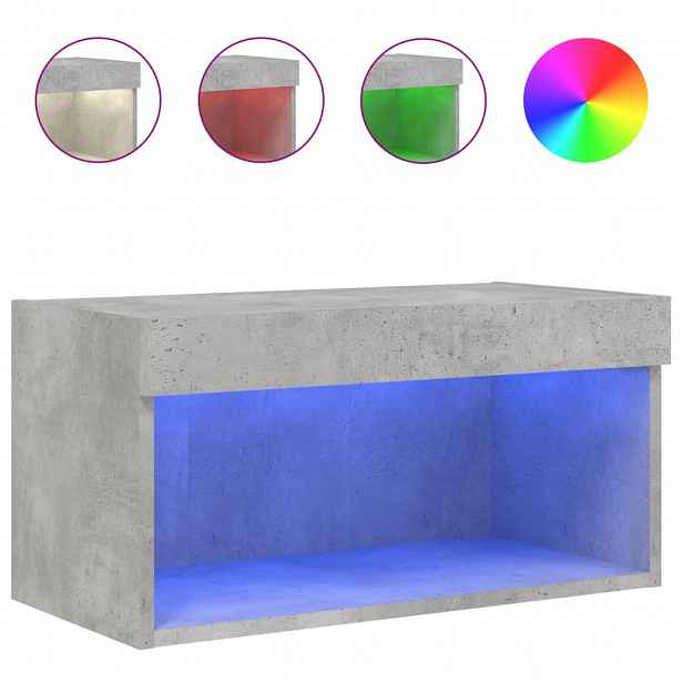 vidaXL TV skříňka s LED osvětlením betonově šedá 60 x 30 x 30 cm