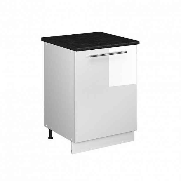 Vicco SPODNÍ SKŘÍŇKA KUCHYŇSKÉ LINKY Fame-Line, Bílá vysoký lesk/Bílá, 60 cm 1 dvířka s pracovní deskou