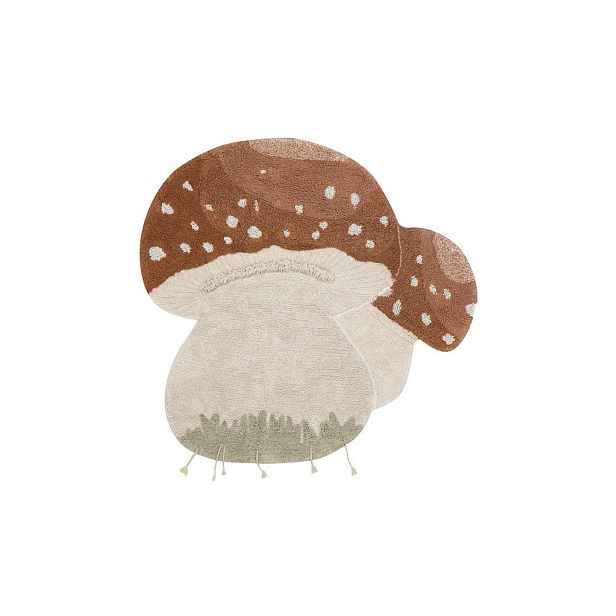 Pratelný ručně tkaný bavlněný dětský koberec v cihlové barvě krémový 120x120 cm Boletus – Lorena Canals