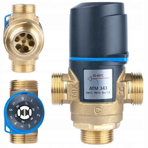 Termostatický směšovací ventil Atm 343 Afriso 3/4 Cola 35-60°C Kvs 1,6 m3/h
