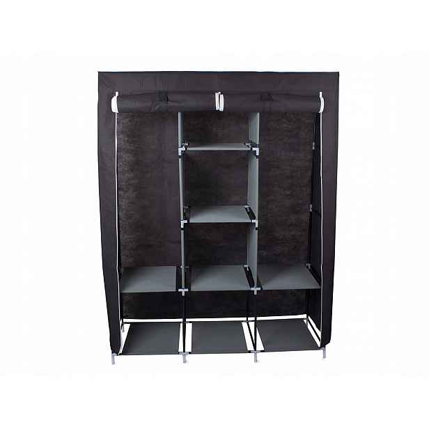 Verk 01493 Dvojitá skříň na oblečení 166cm x 124cm x 42cm černá