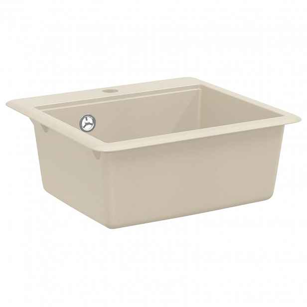 vidaXL Dřez 80% Křemenné a 20% Pryskyřice 470 x 440 mm Béžová