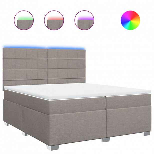 vidaXL Box spring postel s matrací taupe 200x200 cm textil