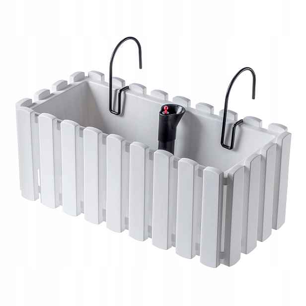 Balkonový Truhlík Květináč Rukojeti 38 Cm Bílý