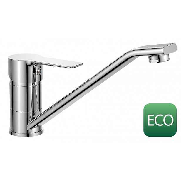 Bruckner - BARON ECO 6 l/min, stojánková dřezová baterie, 186, otočné ramínko, chrom 612.050.12