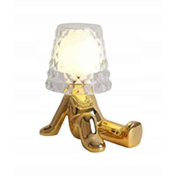 Hombre – moderní noční lampa na stůl, člověk, zlatý člověk