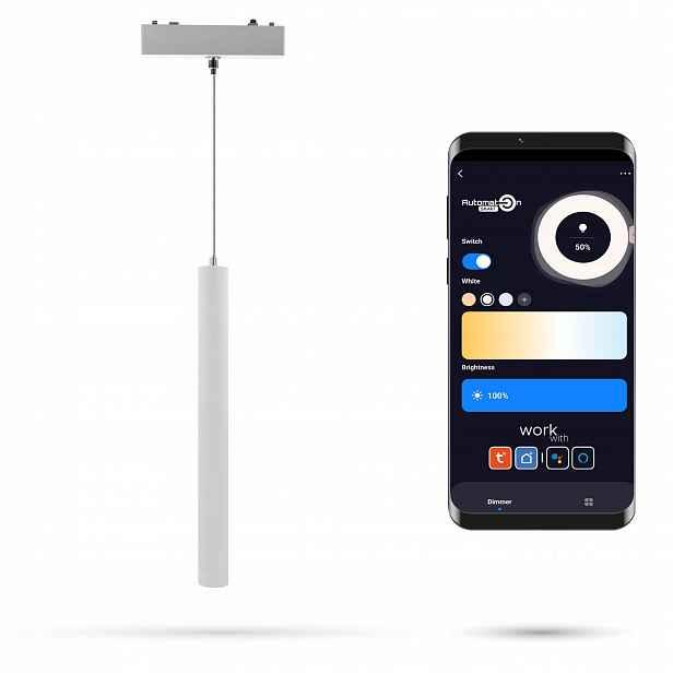 Reflektor Bílý Zigbee Tuya Tuba 6W Slim Track a FiberFLEX 48VDC