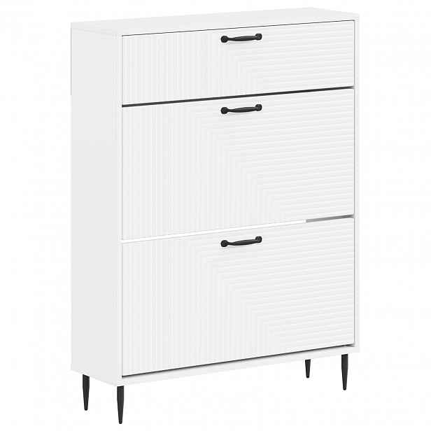 vidaXL Skříň na obuv HAARLEM 78 x 24 x 103 cm Kompozitní dřevo Bílá
