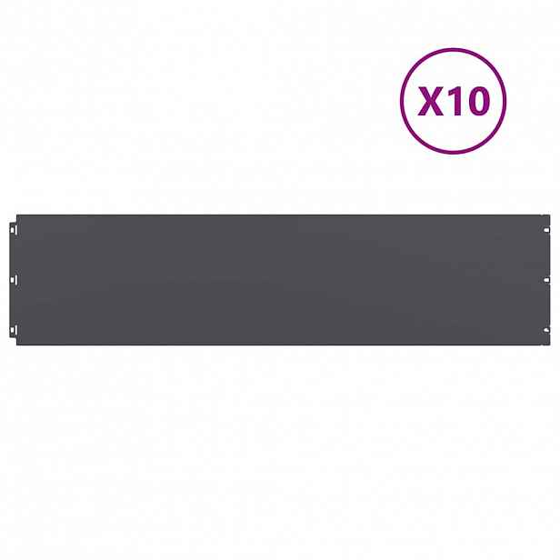 vidaXL Travní lemy 10ks antracitová 25x103cm ocel válcovaná za studena