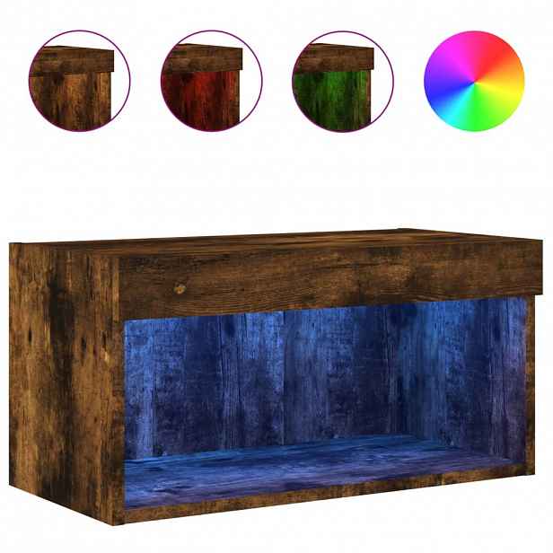 vidaXL TV skříňka s LED osvětlením kouřový dub 60 x 30 x 30 cm
