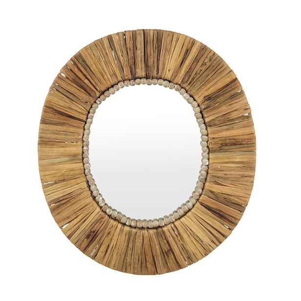 Zrcadlo boho přírodní 47 cm, hnědé