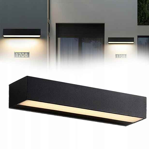 Led fasádní nástěnná lampa Venkovní IP65 12W 20 cm Bílá Teplá