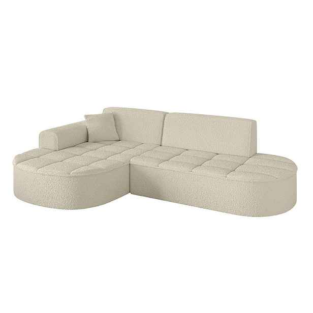 ALTDECOR ROHOVÁ SEDAČKA s otomanem, levá TARO-L1 243x171x79,5 Béžová Buklé