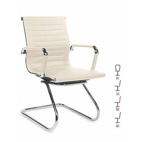 Konferenční židle PRESTIGE SKID, krémová - 61 x 55 x 88 cm