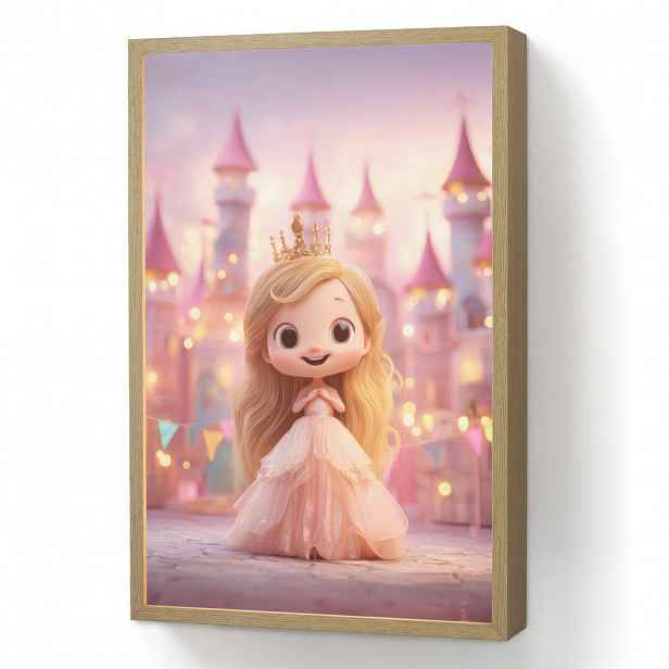 OnlyWow DOBÍJECÍ NOČNÍ LAMPIČKA Princezna - Růžová - Zámek 40x60 cm