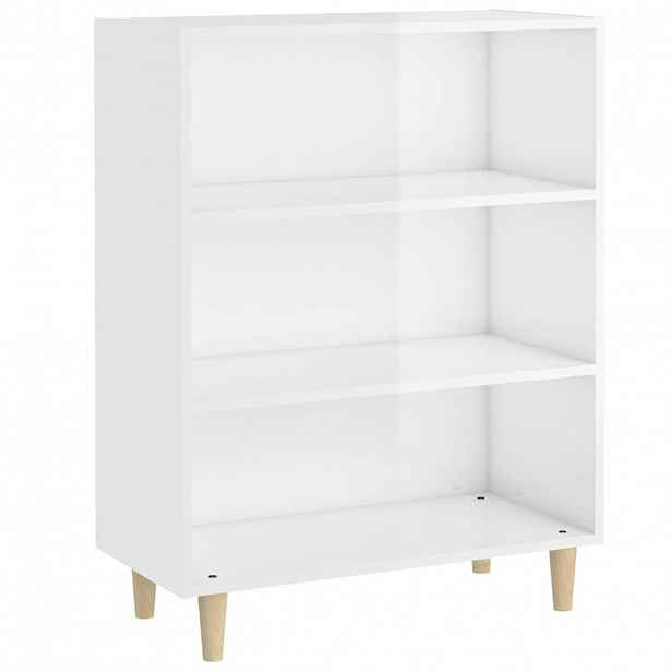 vidaXL Příborník lesklý bílý 69,5 x 32,5 x 90 cm kompozitní dřevo