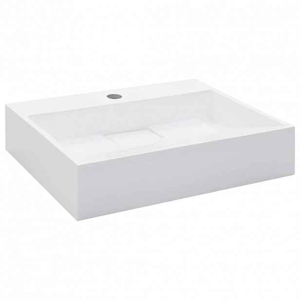 vidaXL Umyvadlo 50 x 38 x 13 cm minerální/mramorový kompozit bílé