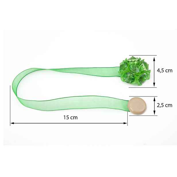 Dekorační ozdobná spona na záclony a závěsy s magnetem MARTINA, zelená, Ø 4,5 cm Mybesthome cena za 2 ks v balení