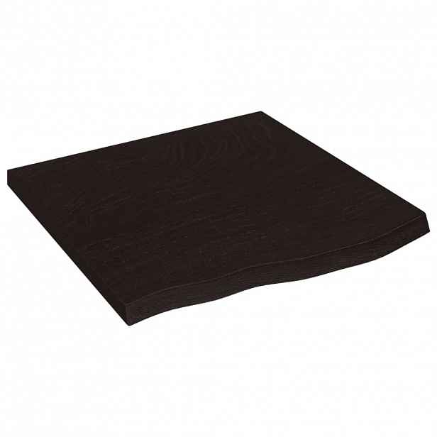 vidaXL Nástěnná police tmavě hnědá 60x60x(2-4)cm ošetřený masivní dub