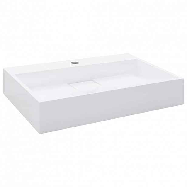 vidaXL Umyvadlo 60 x 38 x 11 cm minerální/mramorový kompozit bílé