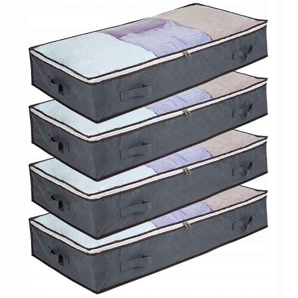 4 X Taška Pod Postel Pro Uložení Oblečení, Boxy, Organizér, Kontejnery, 90 L